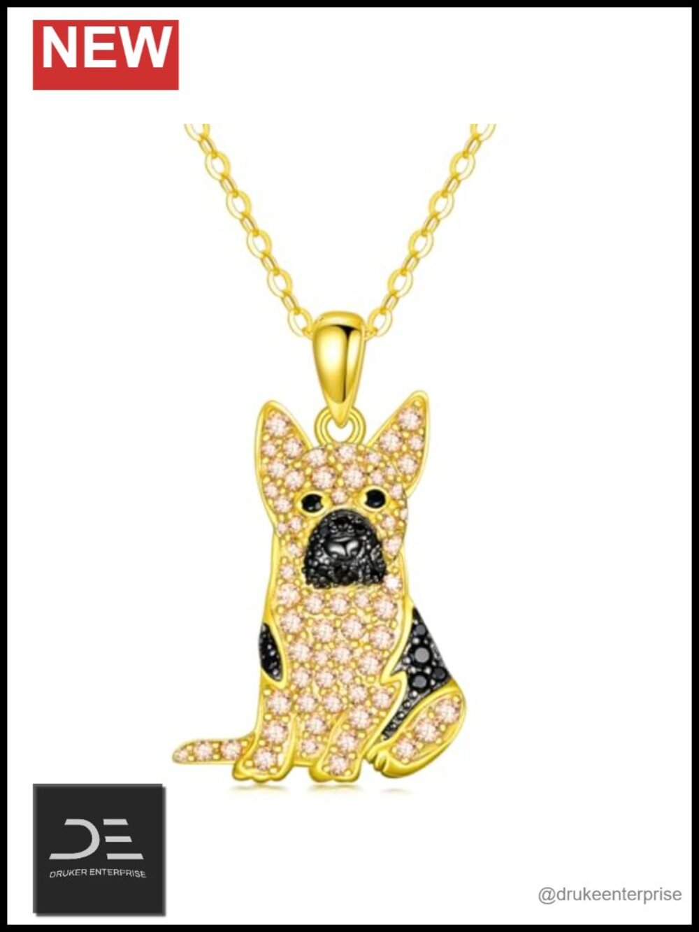 S925 Sterling Silver Dog Pendant Necklace Corgi Husky Labrador 18in Cable Chain